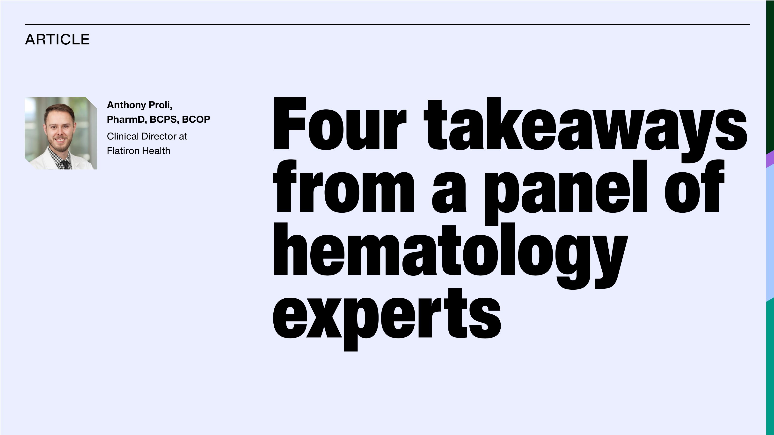 Answering hematology’s hardest questions: Takeaways from a panel of RWE experts
